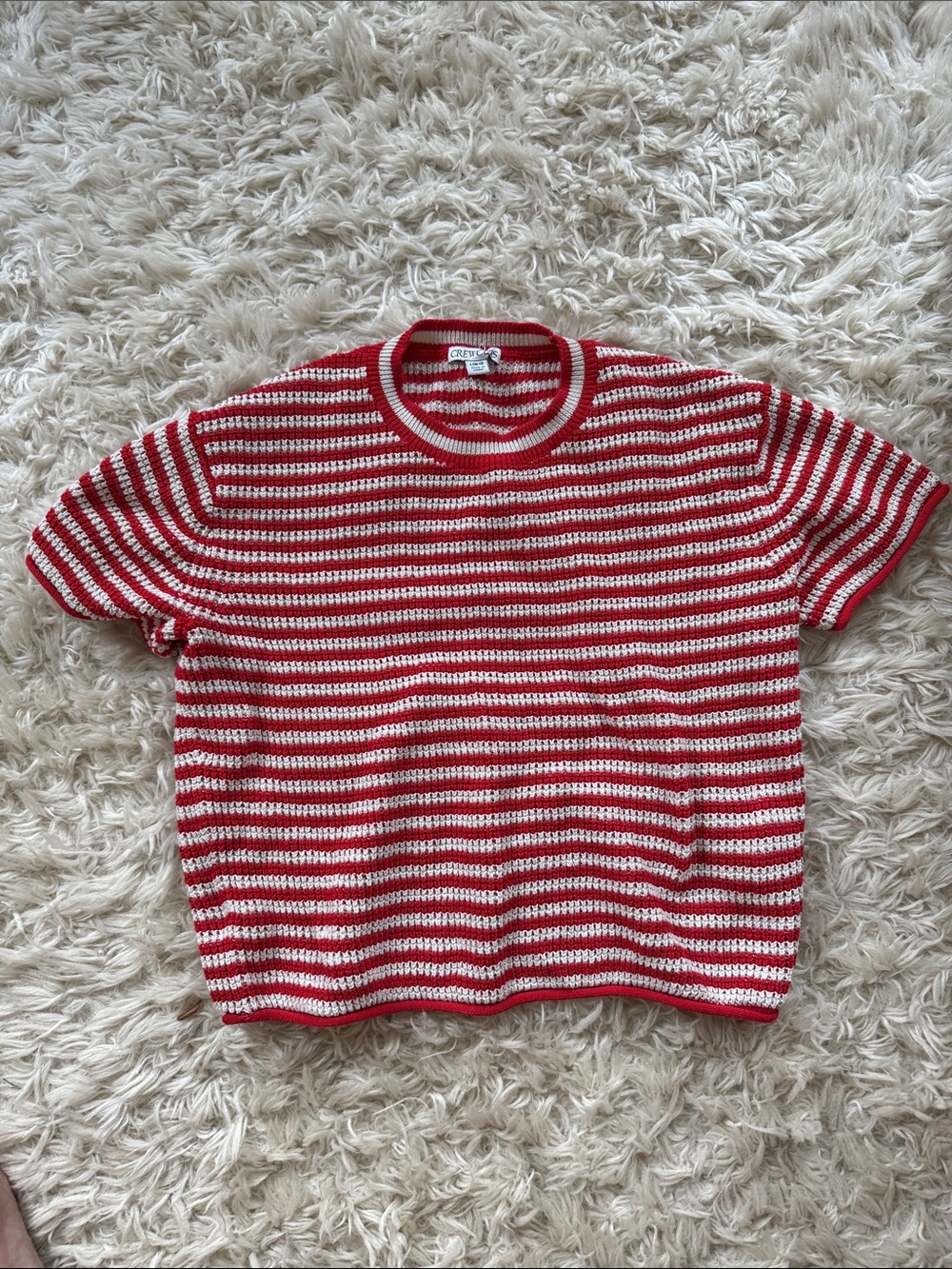 EUC Crewcuts Kids Red & White Striped Knit Tee